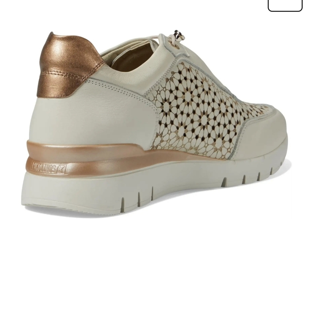 Women's Pikolinos Cream and Black Perforated Sneakers - Picture 6 of 8